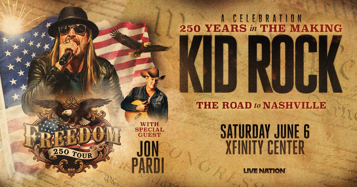 Win Tickets to See Kid Rock ‘Freedom 250 Tour – The Road to Nashville’ at Xfinity Center